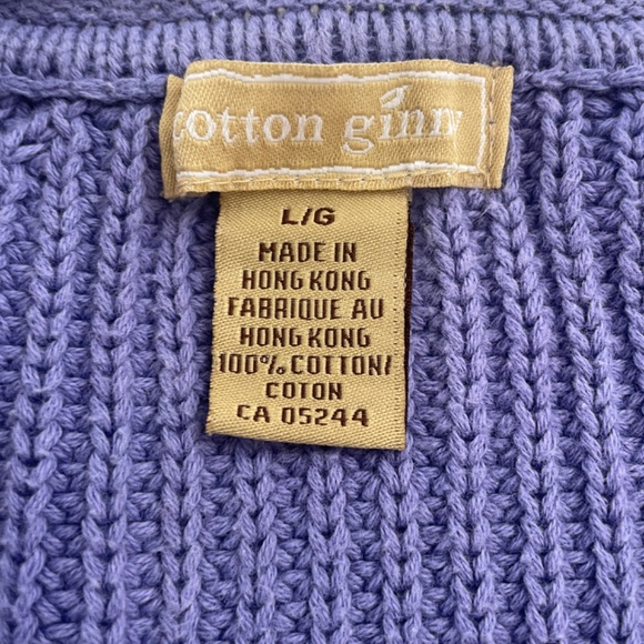 Womens L Sweater 100% Cotton Knit Jacket Blazer High Quality Cotton Ginny NICE! - Picture 4 of 8